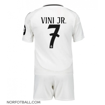 Billige Fotballdrakt Real Madrid Vinicius Junior #7 Replika Hjemmedraktsett Barn 2024-25 Kortermet (med bukser)